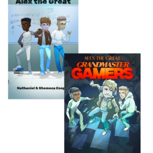 Cover illustrations of books 1 & 2 for Alex the Great series